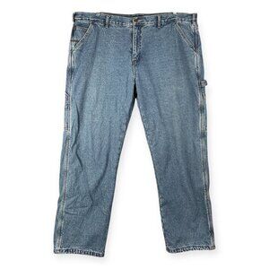 Wolverine Flannel Lined Carpenter Jeans Men’s 44x32 Blue Denim Workwear Cotton